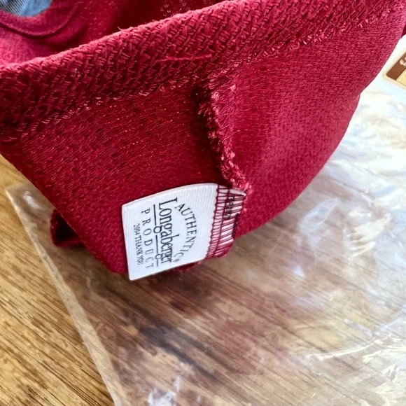 NWT Longaberger Thank You Basket Fabric Liners- Set Of 2- Denim and Paprika - Picture 7 of 8